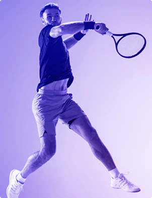 Tennisspieler, der einen Punkt feiert